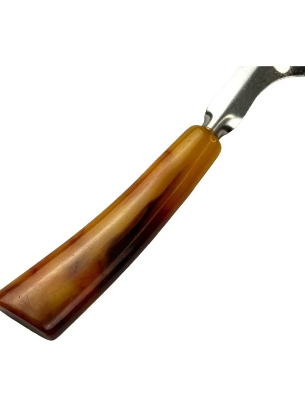 Vintage Brown Bakelite Handled Metal Slotted Spatulas - Set Of Two - 9 Inches Ea